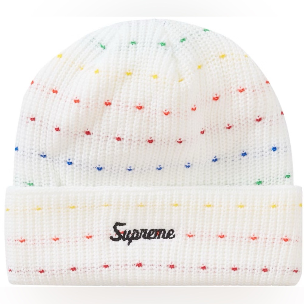 Supreme Loose Gauge Beanie White Multi
